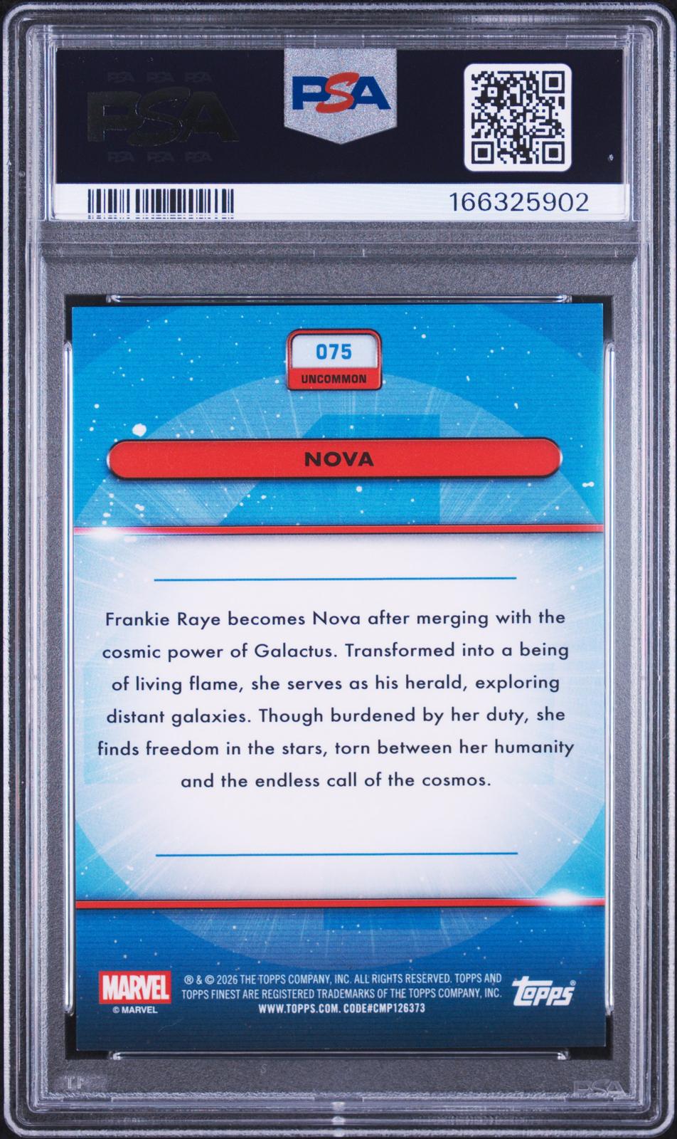 2026 Topps Finest: Fantastic Four Nova Green Refractor PSA 9 96/99