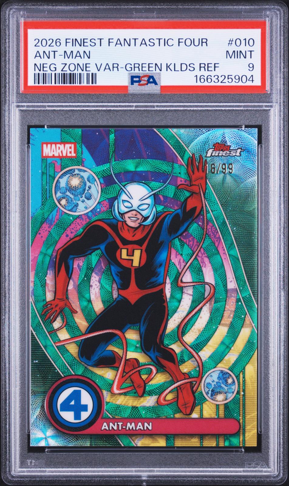 2026 Topps Finest Fantastic Four Ant-Man Neg Ref PSA 9 16/99