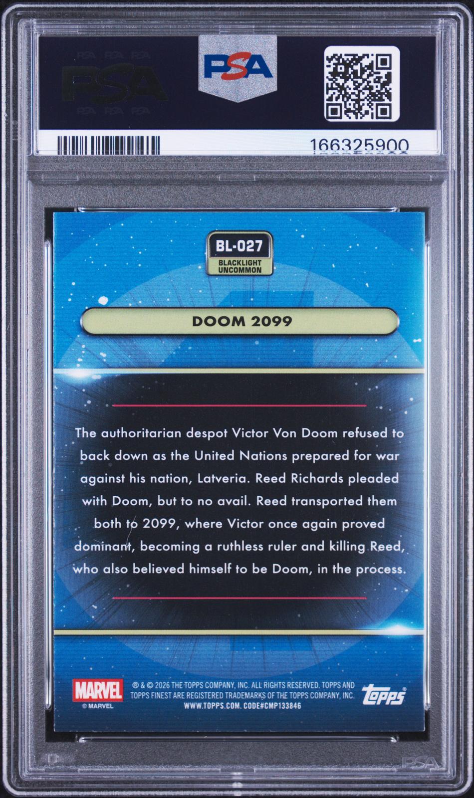 2026 Topps Finest: Fantastic Four #27 Doom 2099 PSA 9 82/150
