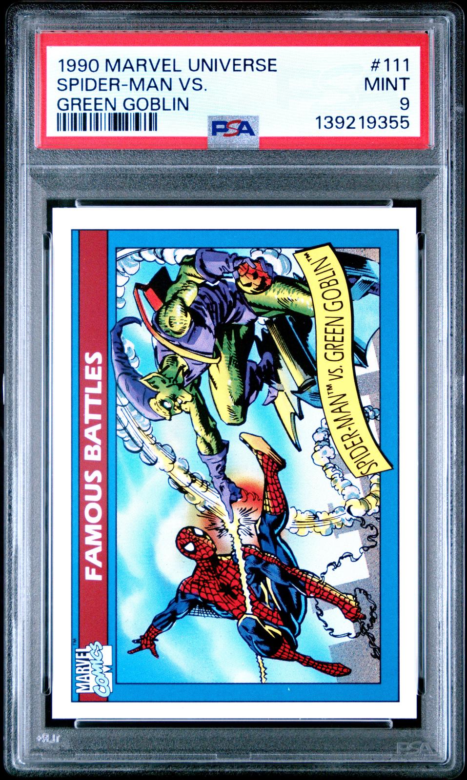 1990 Marvel Universe #111 Spider-Man Vs. Green Goblin PSA 9