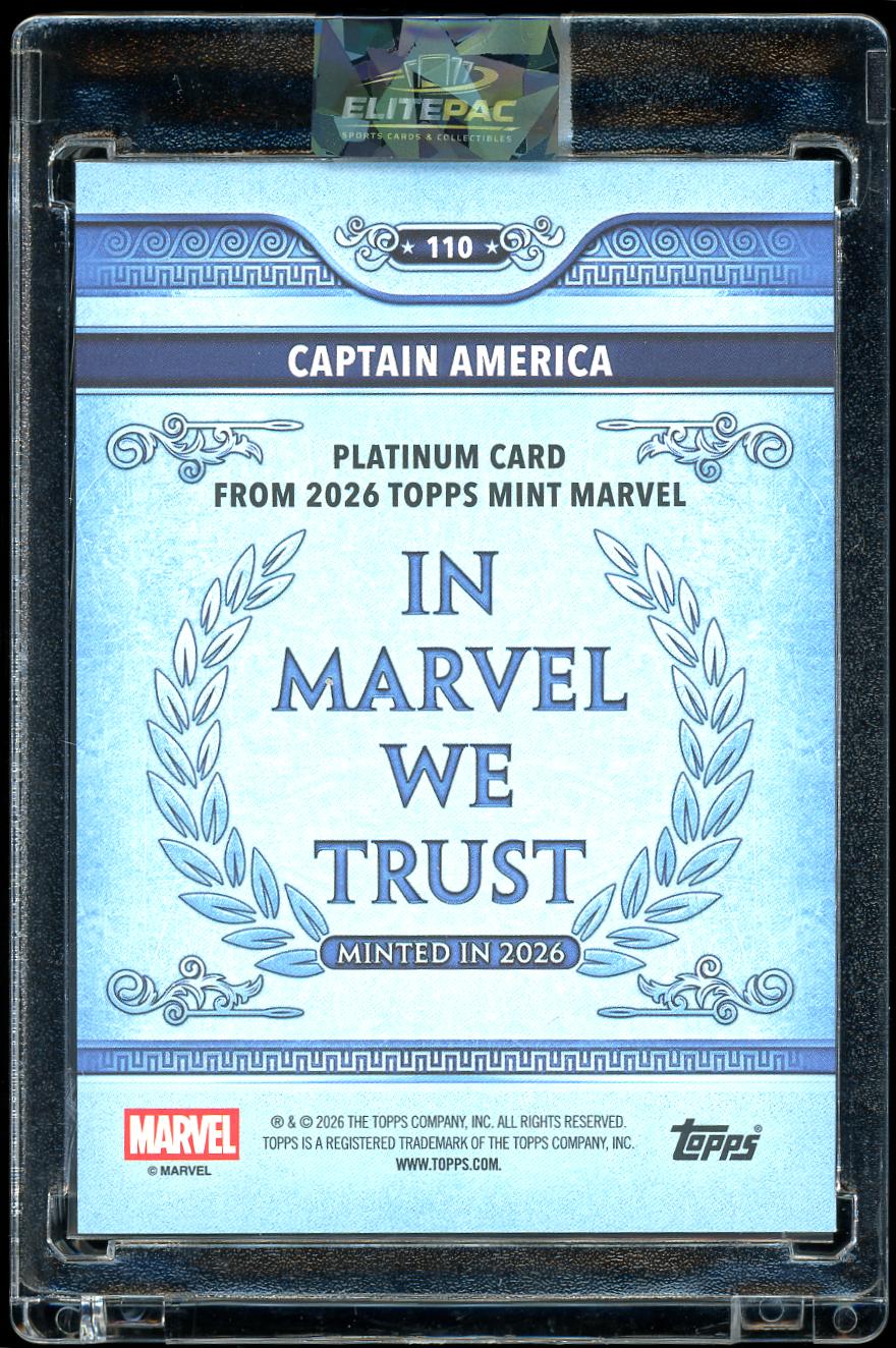 2026 Topps Mint Marvel #110 Captain America Black Electric Dots Foil 6/10