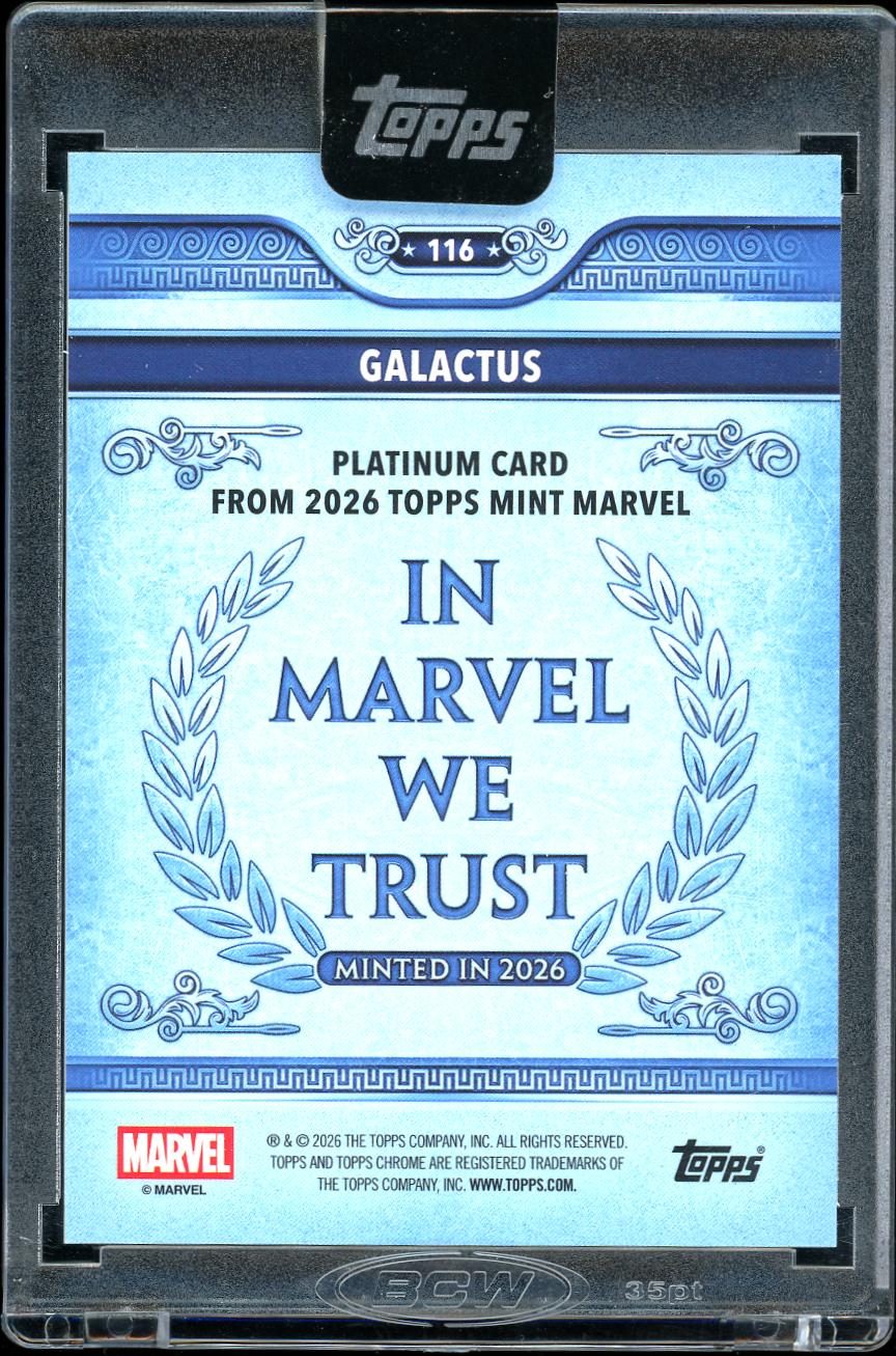 2026 Topps Mint Marvel #116 Galactus Base Chrome (Encased) Black Refractor 1/10