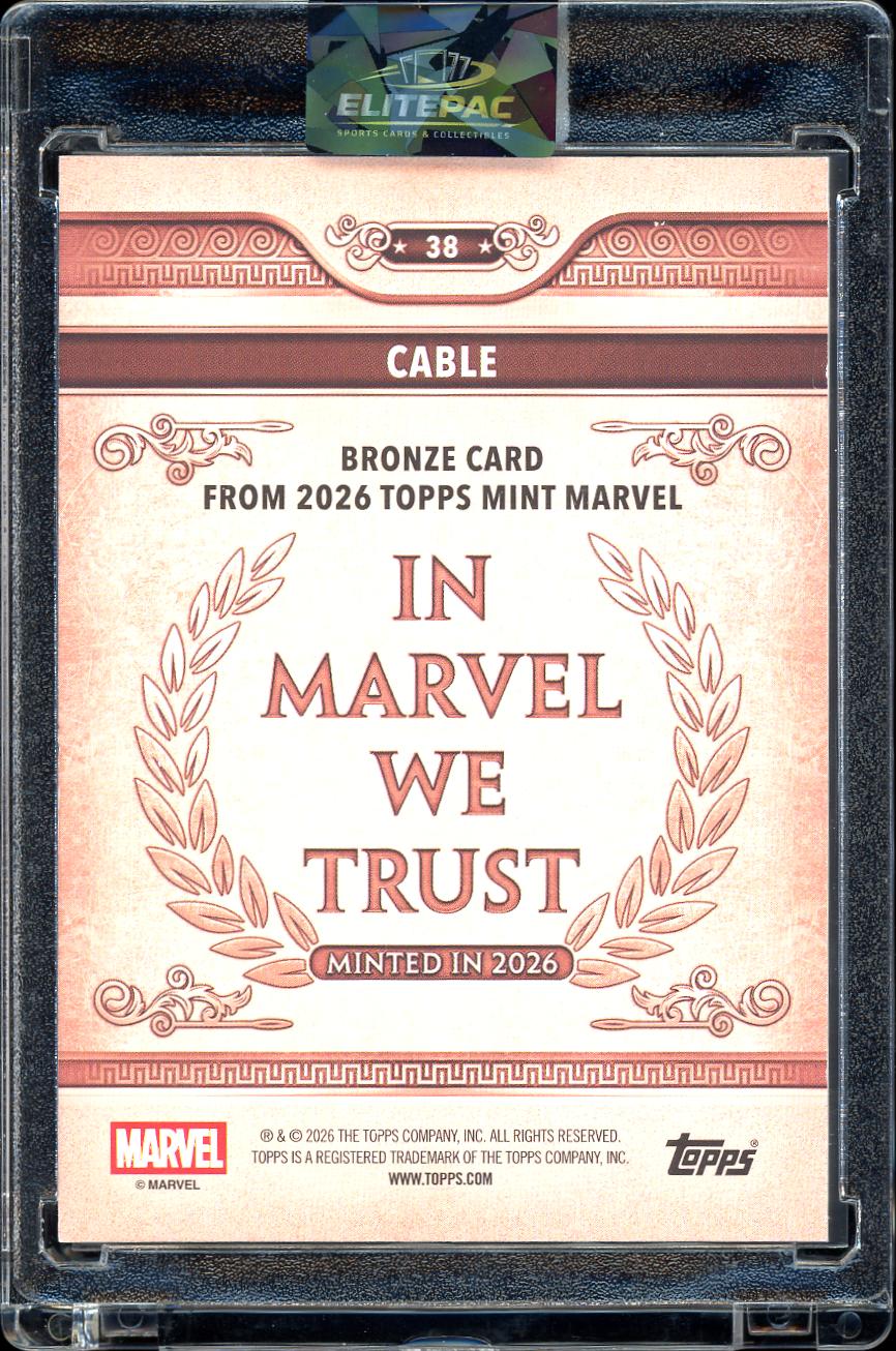 2026 Topps Mint Marvel #38 Cable Red Foil Bookend 5/5