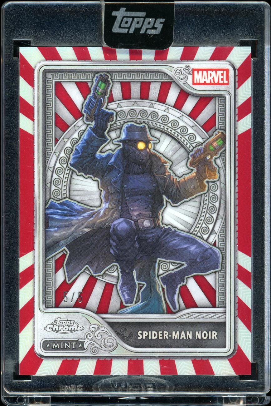 2026 Topps Mint Marvel Spider-Man Noir Encased Red Bookend 5/5