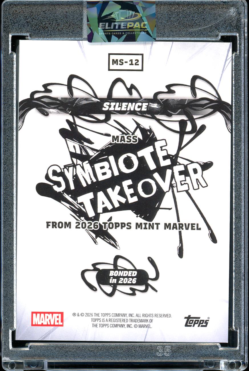 2026 Topps Mint Marvel #MS-12 Silence Mass Symbiote Takeover
