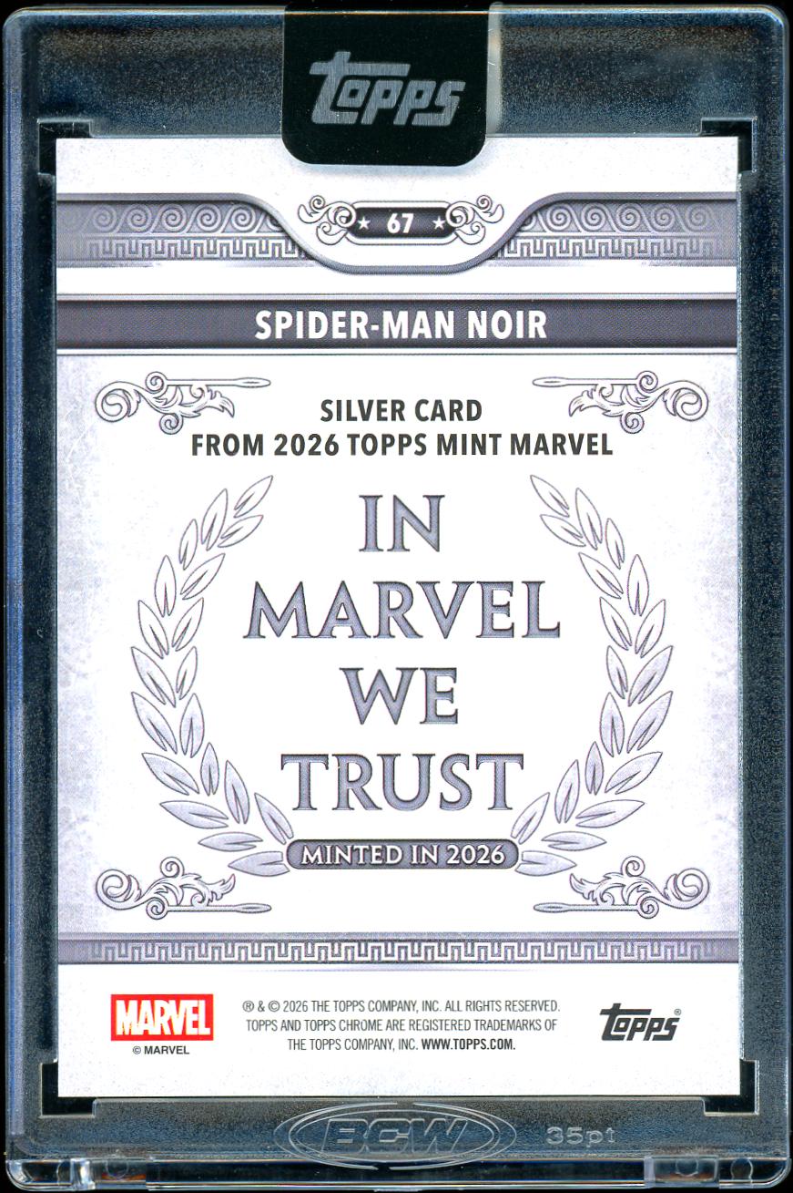 2026 Topps Mint Marvel #67 Spider-Man Noir Green Mint Foil