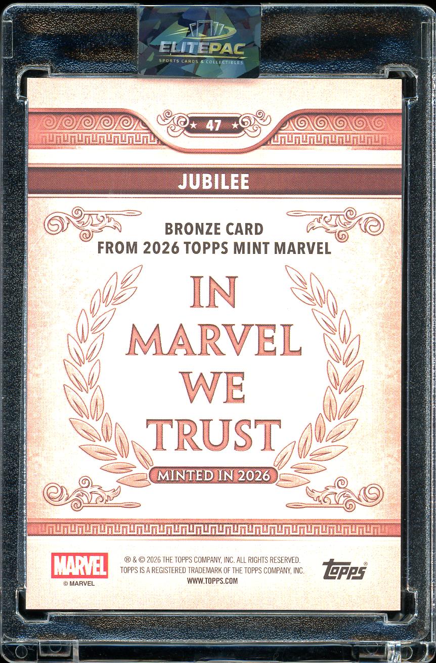 2026 Topps Mint Marvel #47 Jubilee Sky Blue Foil 91/100