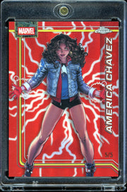 2026 Topps Chrome Marvel American Chavez Electric Red  Bookend 5/5
