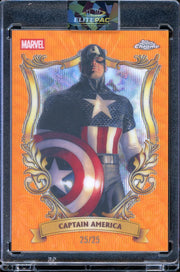 2026 Topps Chrome Marvel #AS-02 Captain America Astonishing Orange Bookend 25/25