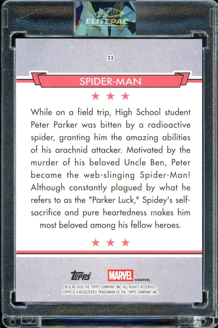 2026 Topps Brooklyn Collection Marvel Captain America #23 Spider-Man Black 35/75