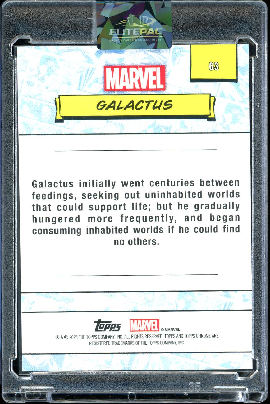 2024 Topps Chrome Sapphire Edition Marvel #63 Galactus Yellow Sapphire 20/75
