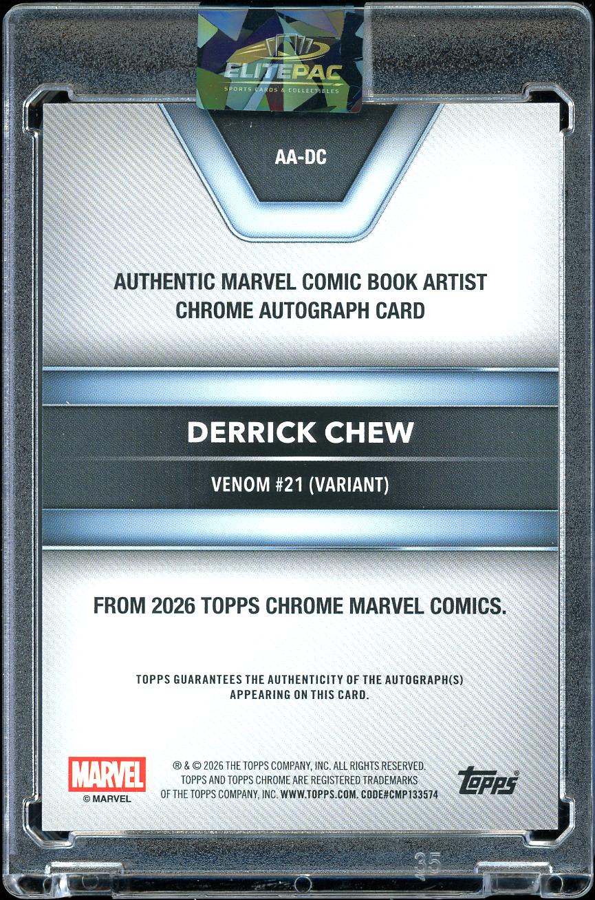 2026 Topps Chrome Marvel #AA-DC Derrick Chew Authentic Marvel Comic Book Artist