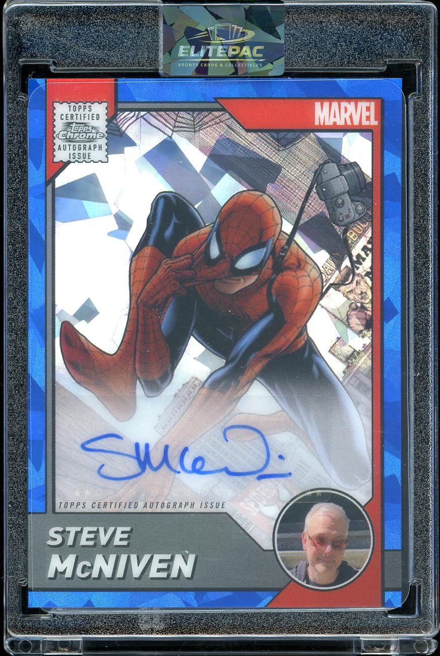 2025 Topps Chrome Marvel #AA-SM Steve McNiven Marvel Comic Book Artist Sapphire