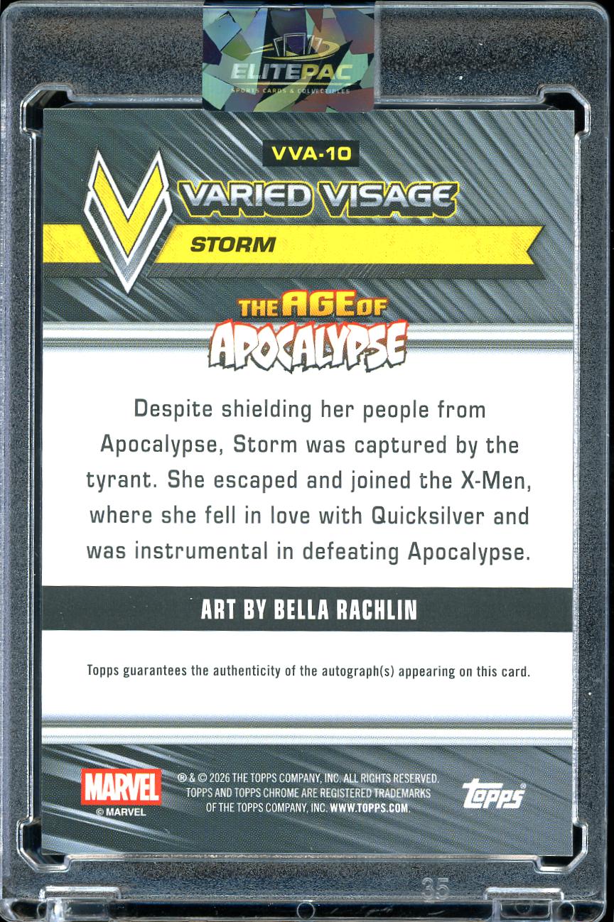 2026 Topps Chrome Marvel #VVA-10 Storm / Bella Rachlin Autographs Orange 09/25