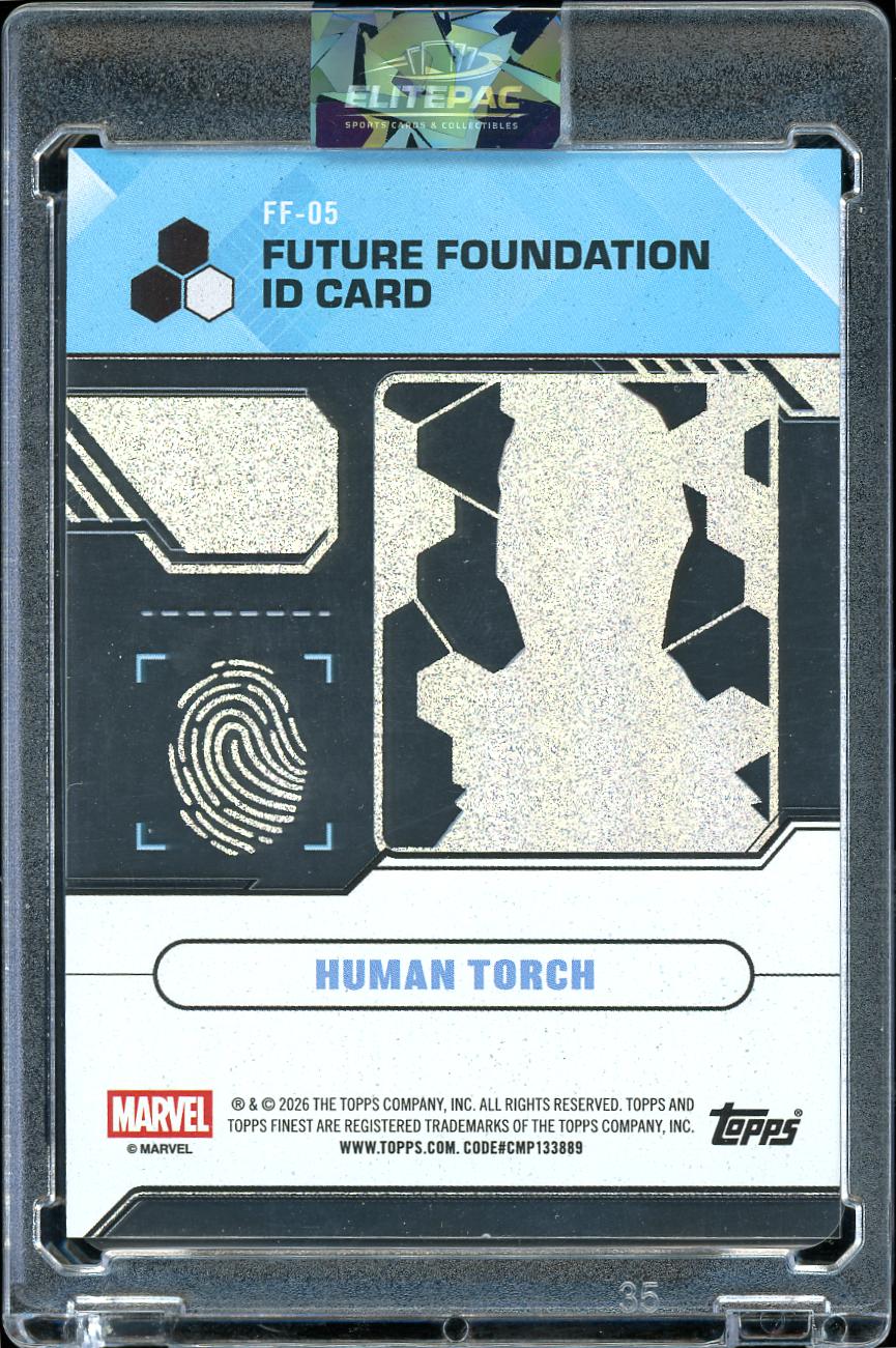 2026 Topps Future Foundation ID Card Human Torch FF-05 08/65