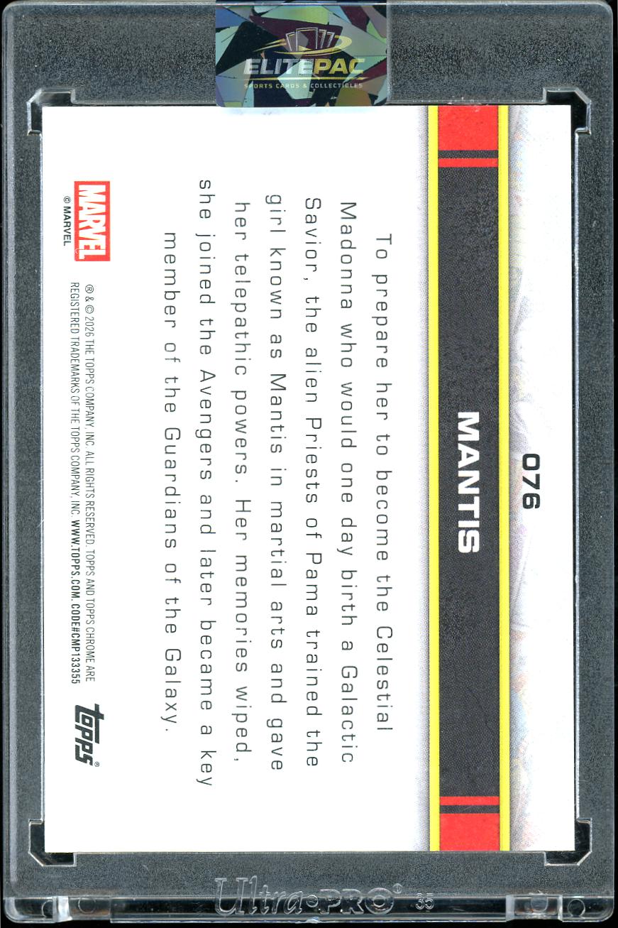 2026 Topps Chrome Marvel #76 Mantis Black Refractor 04/10