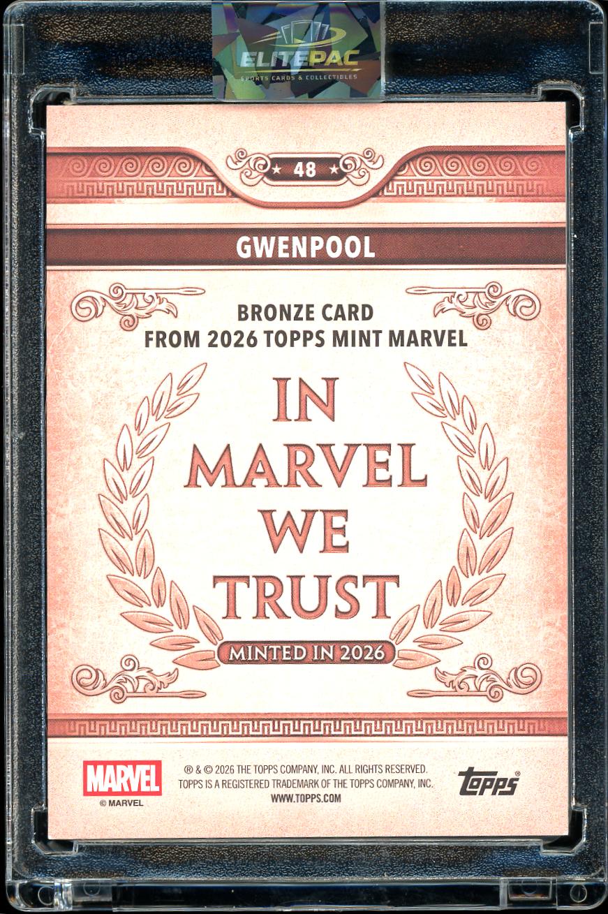 2026 Topps Mint Marvel #48 Gwenpool Black Foil Alpha 1/10