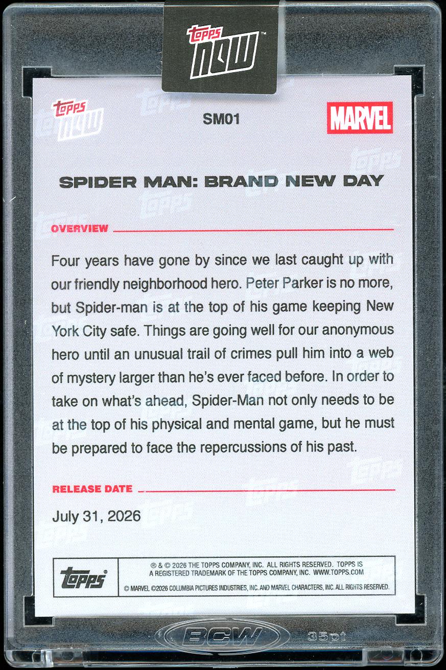 Topps Now Spider Man Brand new Day Movie SM01