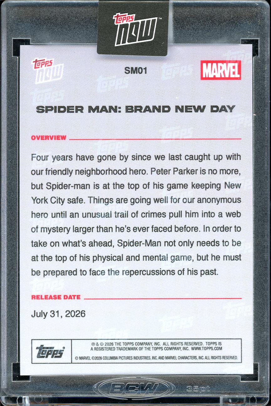 Topps Now Spider Man Brand new Day Movie SM01