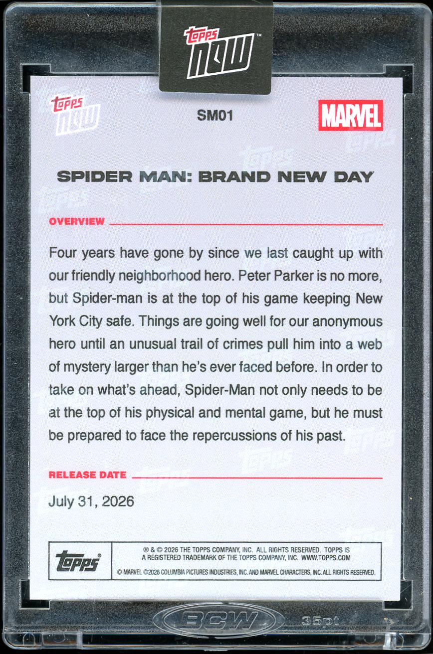 Topps Now Spider Man Brand new Day Movie SM01