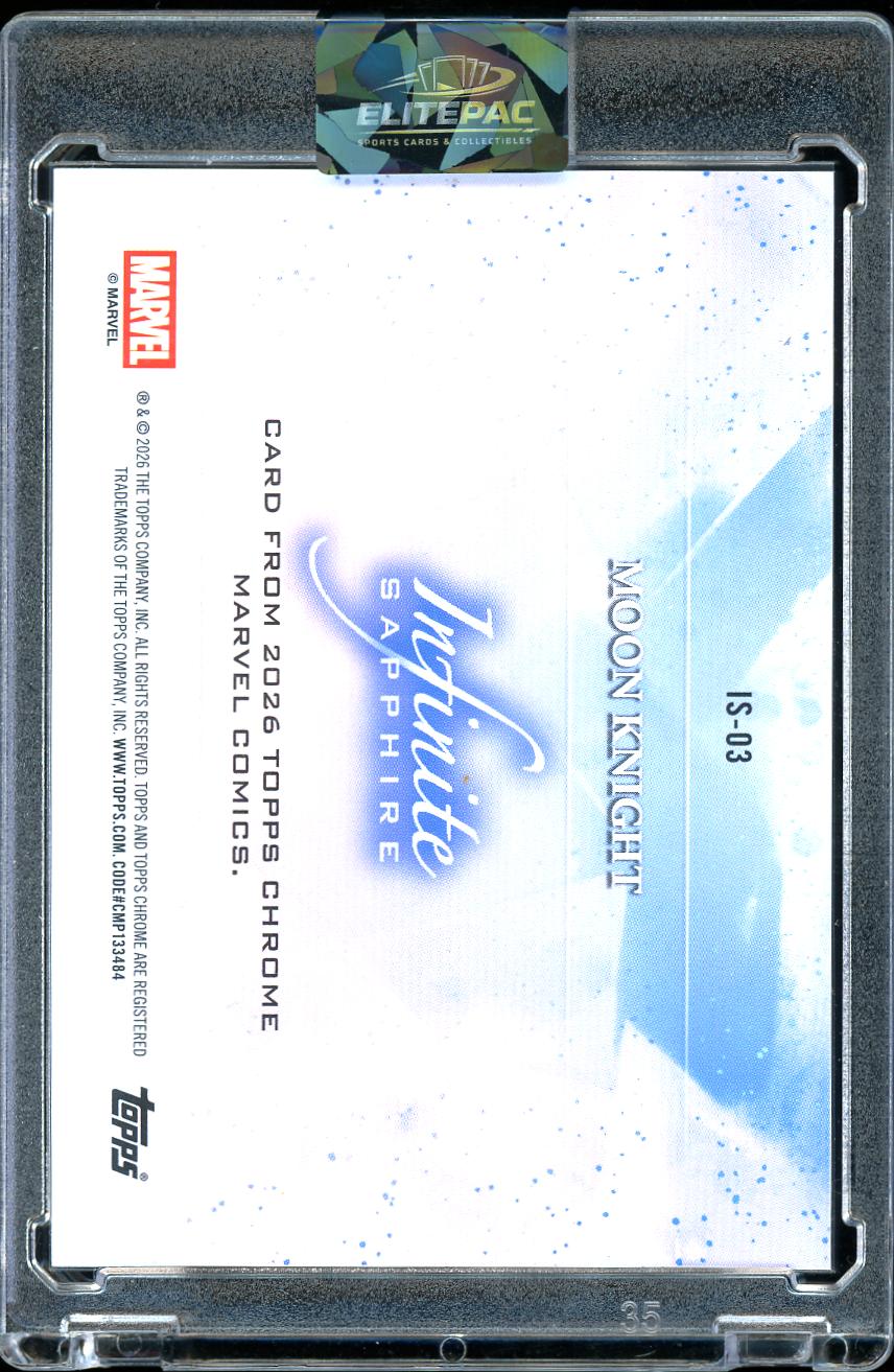 2026 Topps Chrome Marvel Comics Sapphire Edition #IS-03 Moon Knight Infinite