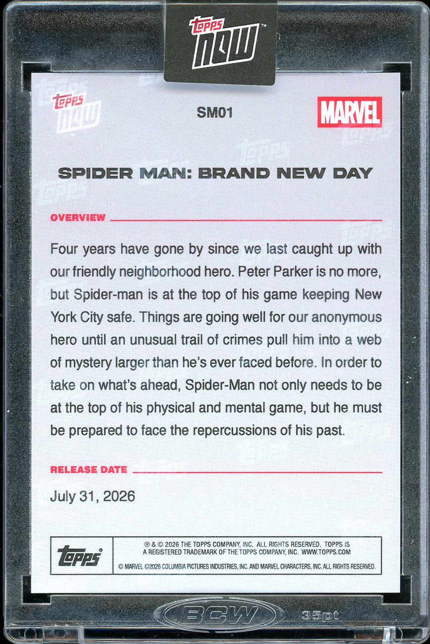 Topps Now Spider Man Brand new Day Movie SM01