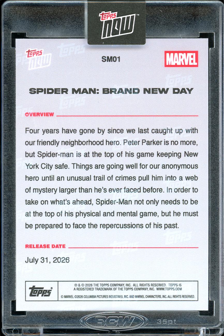 Topps Now Spider Man Brand new Day Movie SM01
