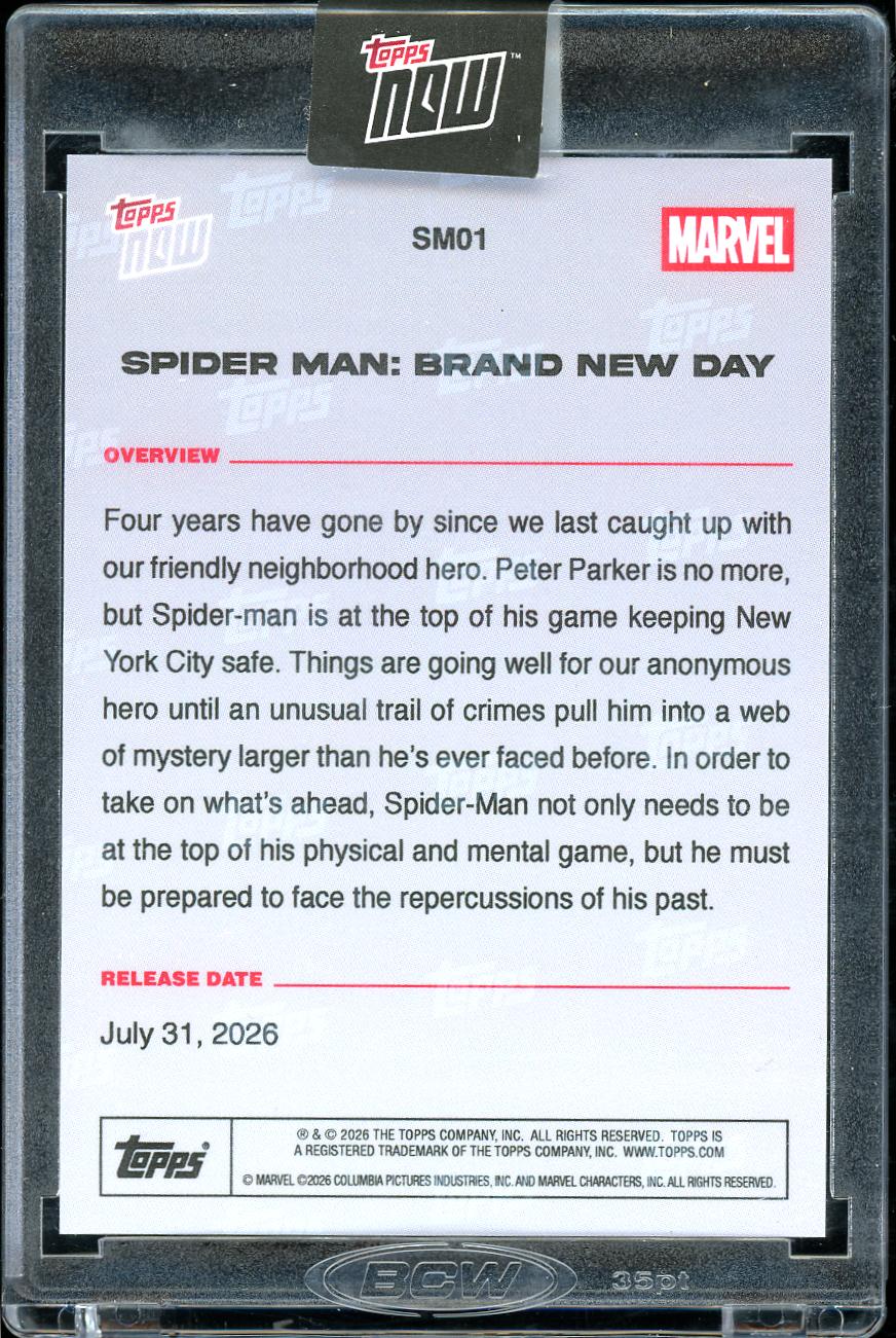 Topps Now Spider Man Brand new Day Movie SM01