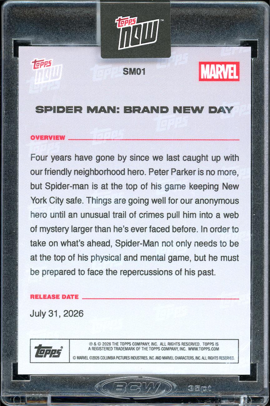 Topps Now Spider Man Brand new Day Movie SM01