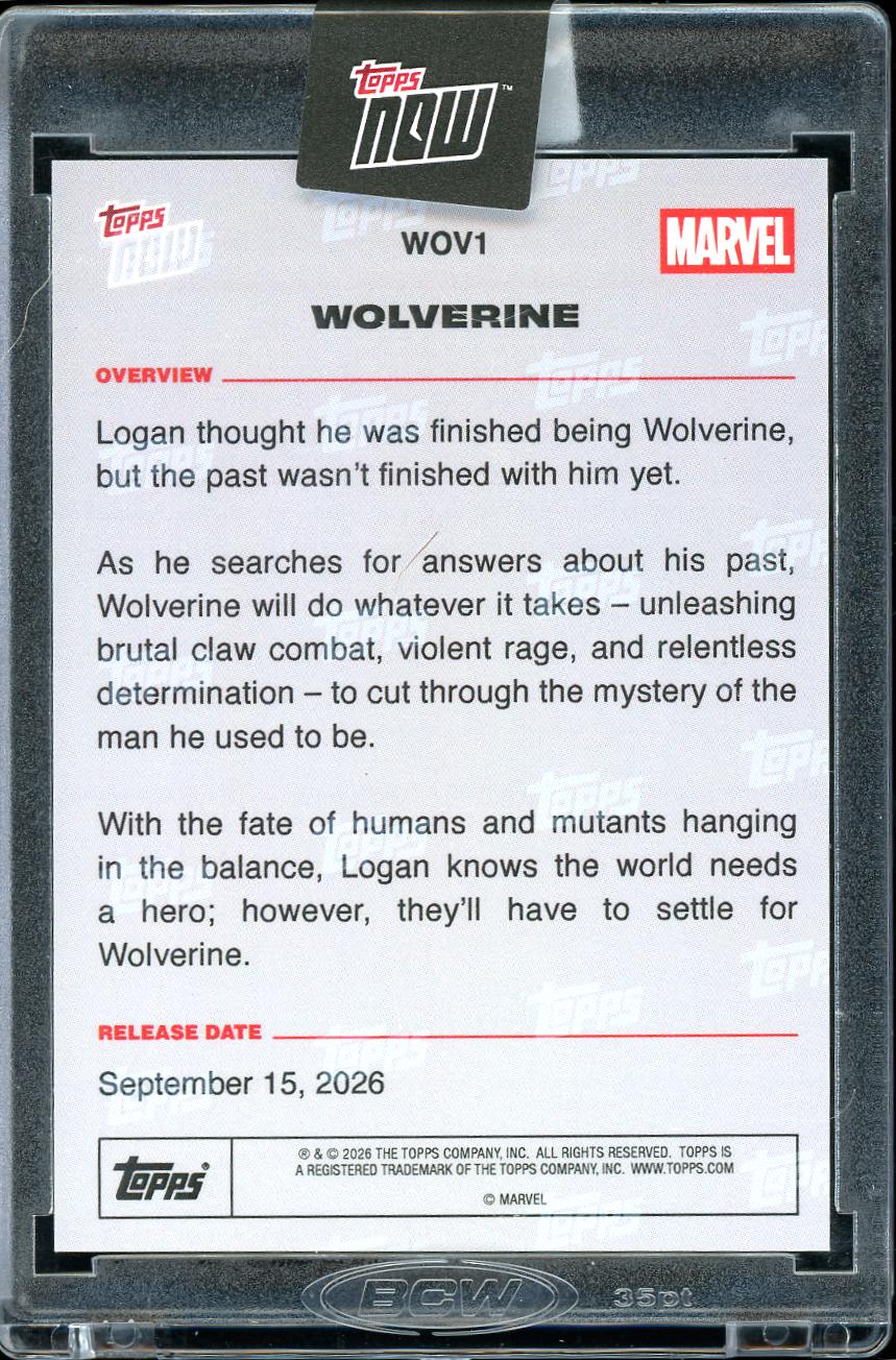2026 Topps Now Marvel #WOV1 Wolverine