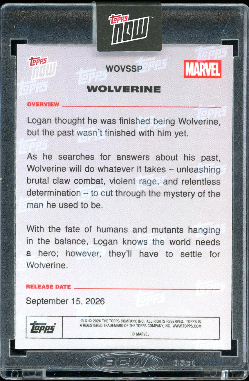 2026 Topps Now Marvel #WOV1 Wolverine Secret File