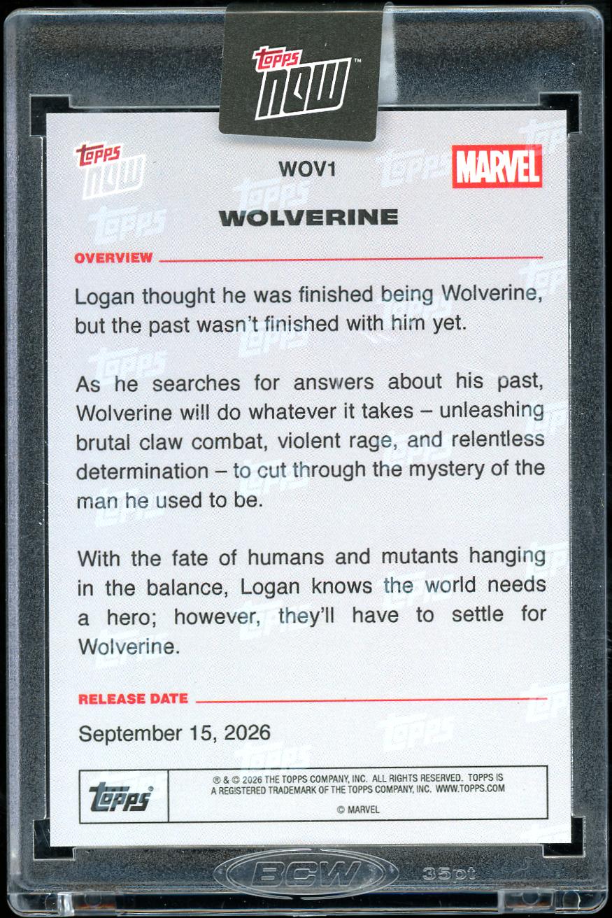 2026 Topps Now Marvel #WOV1 Wolverine
