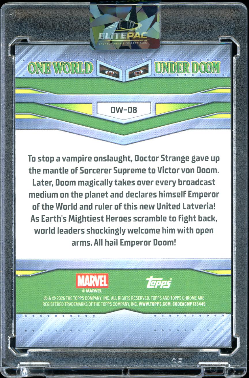 2026 Topps Chrome Marvel #OW-08 One World Under Doom #8 One World Under Doom
