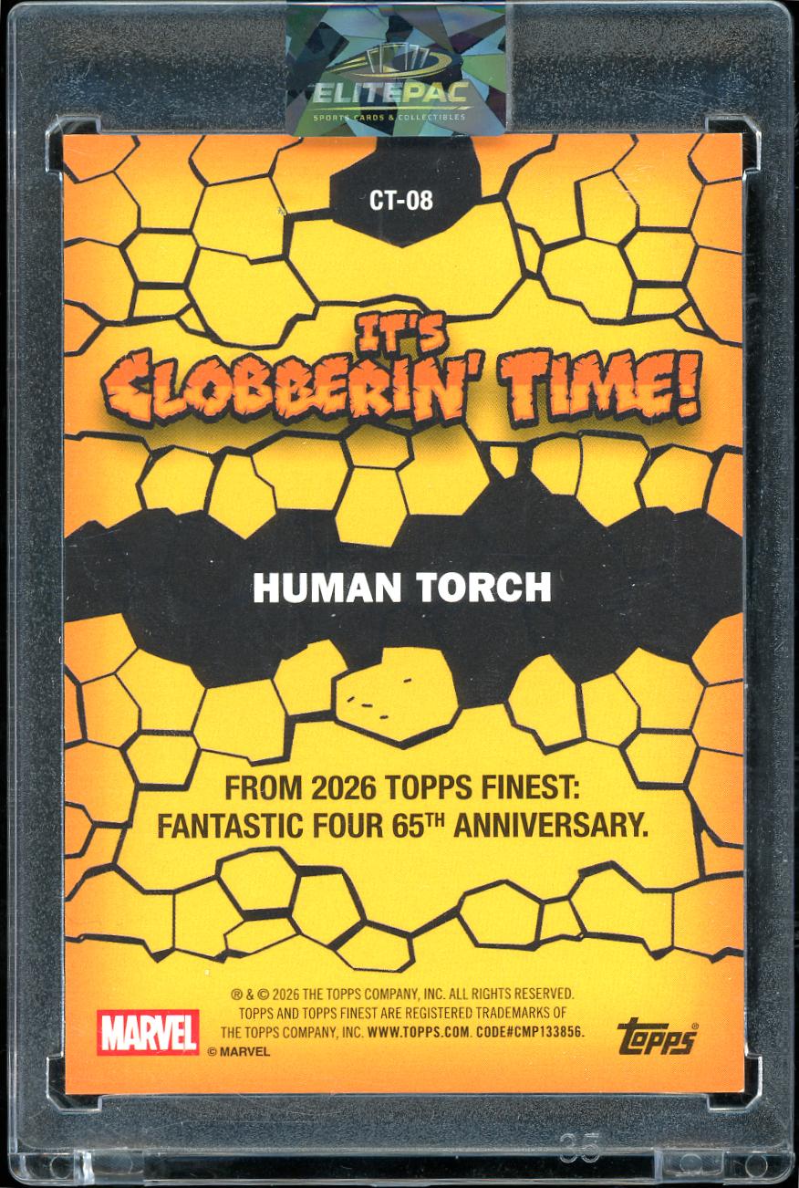 2026 Finest Fantastic Four #CT-08 Human Torch Clobberin' Time Gold Refractor