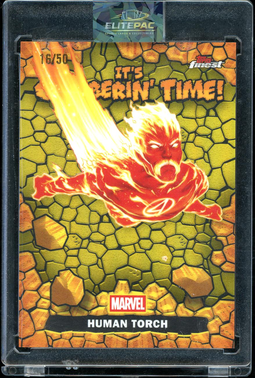 2026 Finest Fantastic Four #CT-08 Human Torch Clobberin' Time Gold Refractor