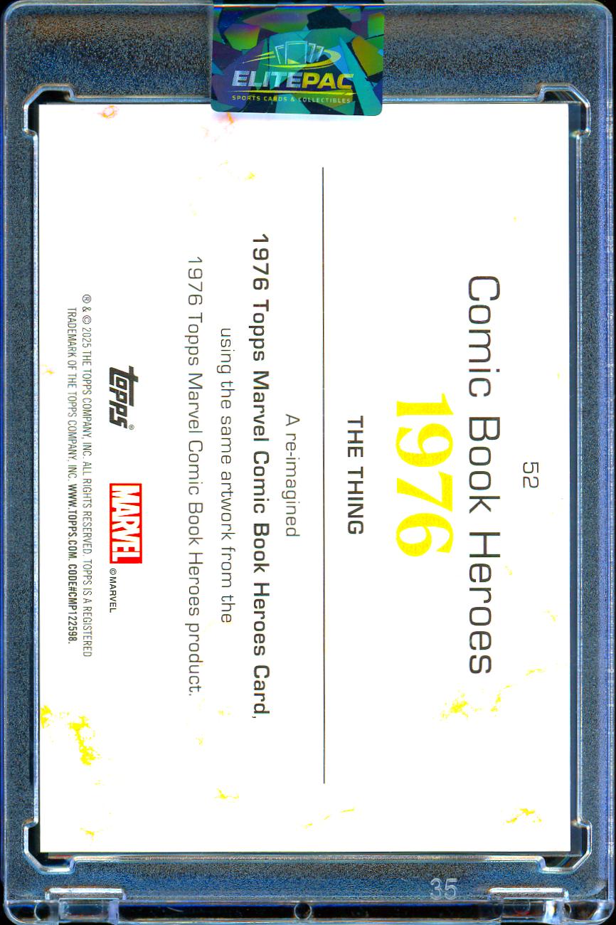 2025 Topps Marvel Comic Book Heroes 1975 Golden Anniversary #24 The Thing Gold