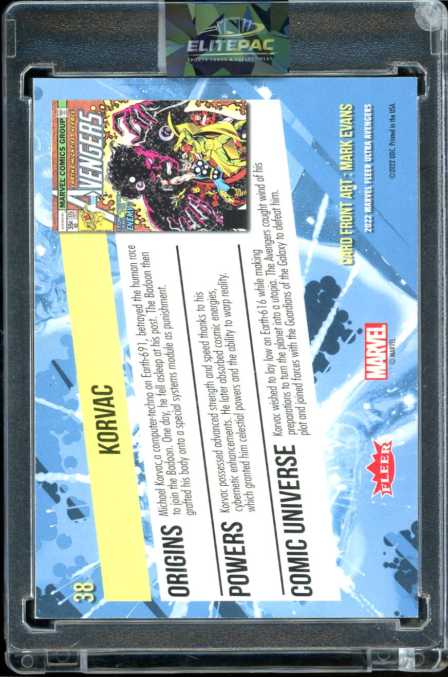2022 Fleer Ultra Marvel Avengers #38 Korvac Orange Foil