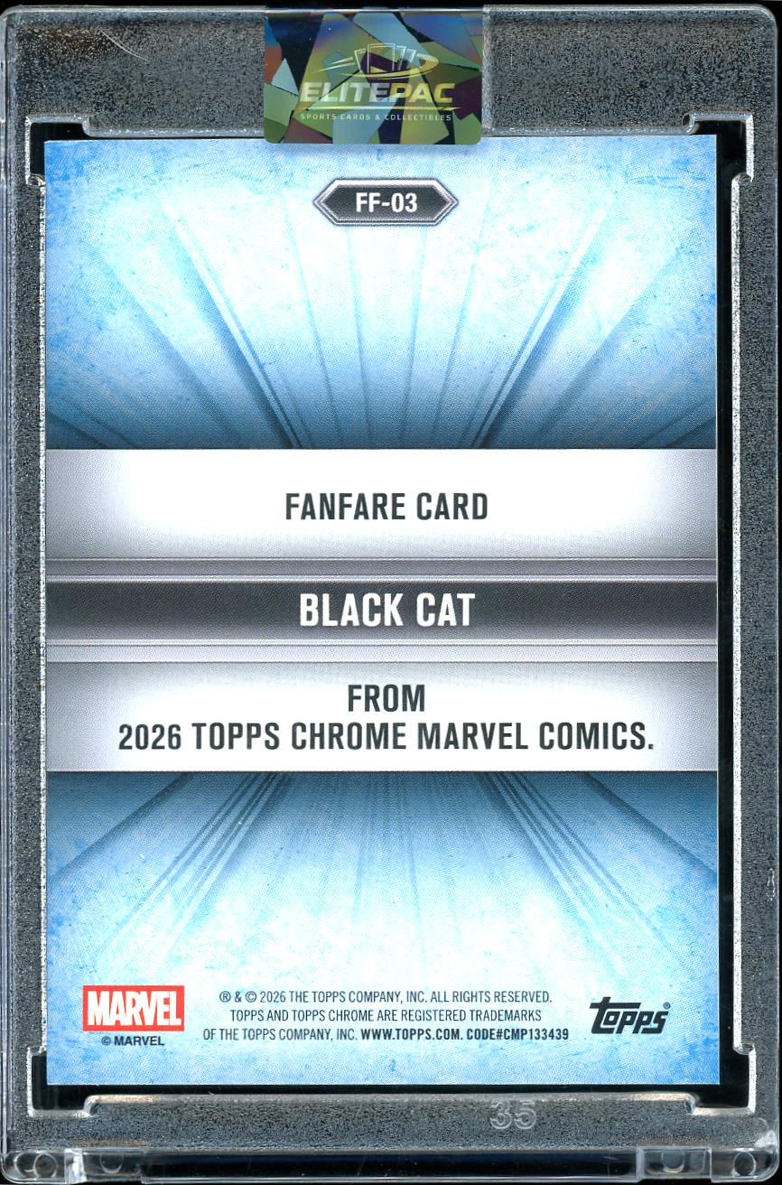 2026 Topps Chrome Marvel #FF-03 Black Cat Fanfare