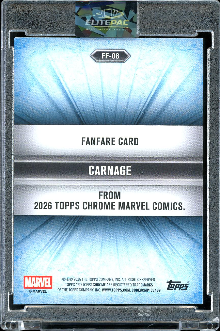 2026 Topps Chrome Marvel #FF-08 Carnage Fanfare