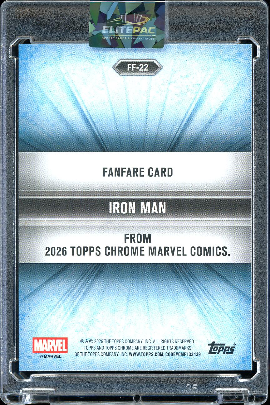 2026 Topps Chrome Marvel #FF-22 Iron Man Fanfare