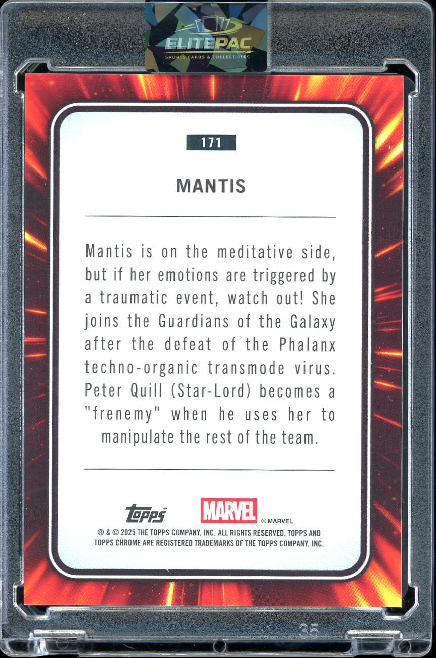 2025 Topps Chrome Marvel #171 Mantis Human Torch Refractor (Red & Orange)