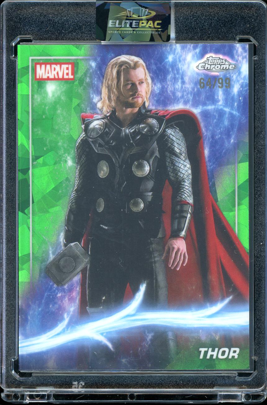 2025 Topps Chrome Sapphire Edition Marvel Studios #10 Thor Green Sapphire