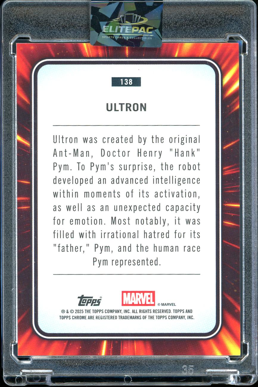 2025 Topps Chrome Marvel #138 Ultron Hulk Green Lazer 44/99
