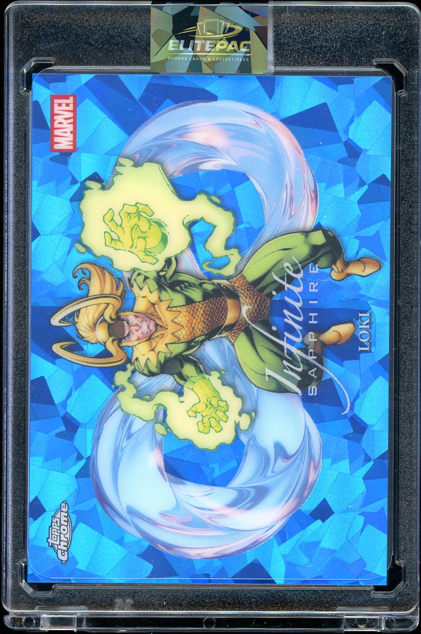 2026 Topps Chrome Marvel Comics Sapphire Edition #IS-07 Loki Infinite Sapphire